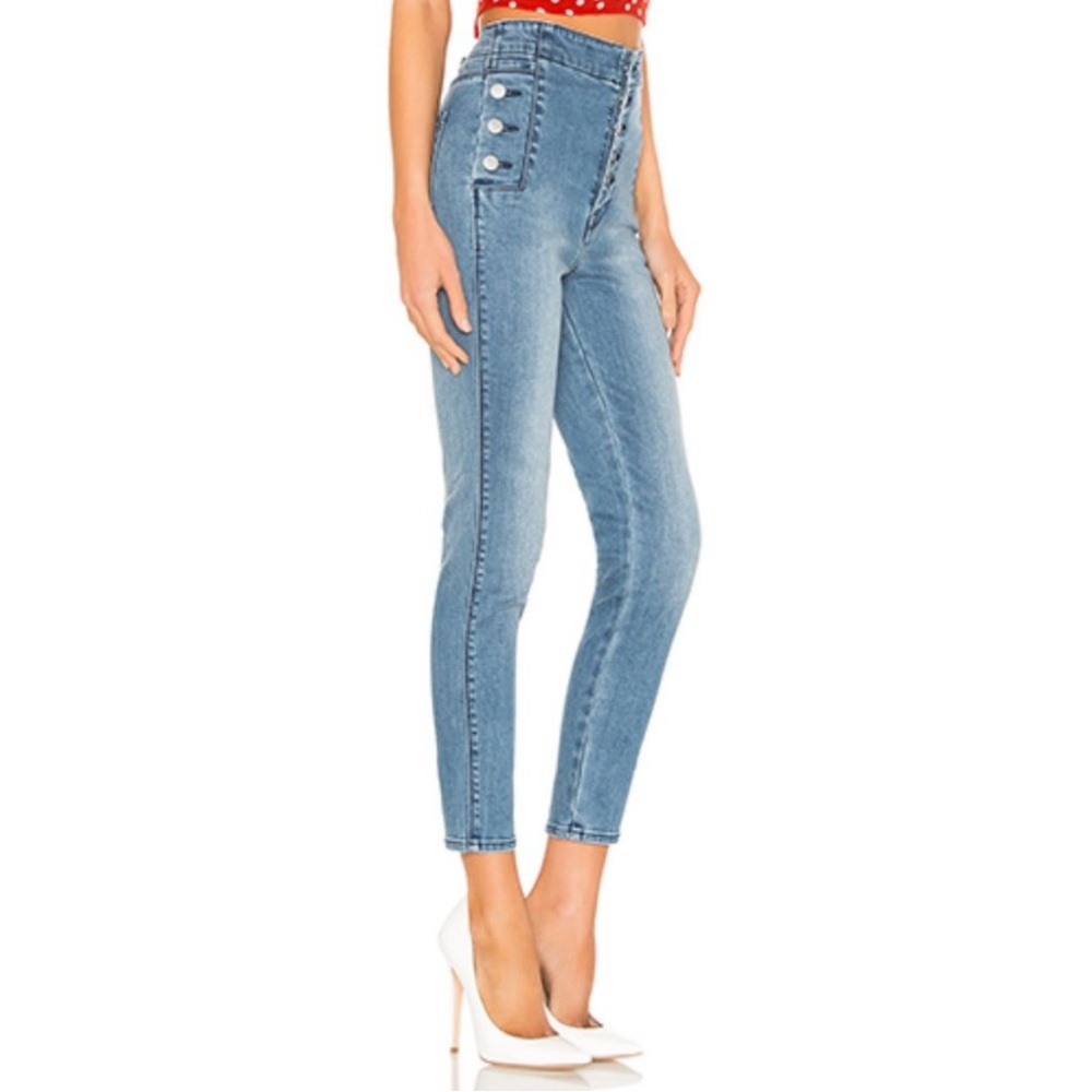 J Brand Natasha High Rise Skinny Crop Med Wash Jeans size 29,  5 Button Fly EUC - Picture 2 of 8